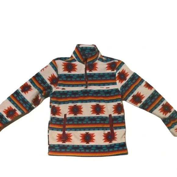 Wonder nation fleece quarter zip with front pouch size 10/12 Southwestern print - Picture 1 of 5